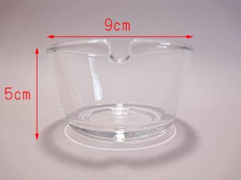 ガラス製灰皿AT-7のサイズ（直径と高さ）画像