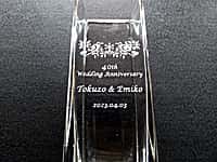 �u40th Wedding Anniversary�A�U�ߗl�Ɖ����܂̖��O�A�����L�O���̓��t�v�𒤍���������40���N�L�O�p�̖�����ԕr