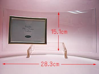 ガラス製写真立てPF-1の縦横のサイズ画像