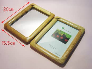 木製ブックタイプの写真立てPF-3の縦横のサイズ画像