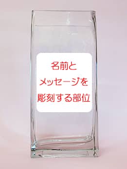 花瓶FV-5に「名前・メッセージ・ロゴ」などを彫刻する部位